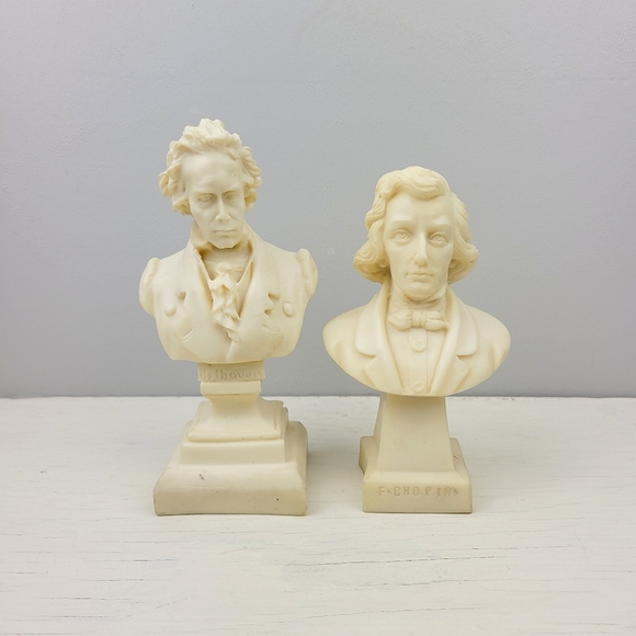 Bethoven and Chopin Resin Bust Sculptures made in Italy - Picture 1 of 16